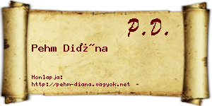 Pehm Diána névjegykártya