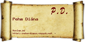 Pehm Diána névjegykártya